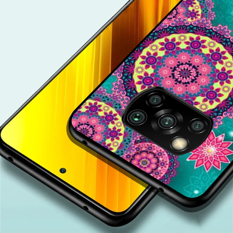 

Black TPU Soft Silicone Cover Mandala Flowers for Xiaomi Mi Note 10T 10 Ultra 9T 9 8 Pro Lite SE 5G Phone Case
