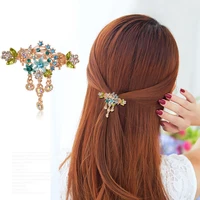 vintage woman fine painted flower clips metal geometric hairpins alloy hairgrip barrette girls hairgrip hair accessories