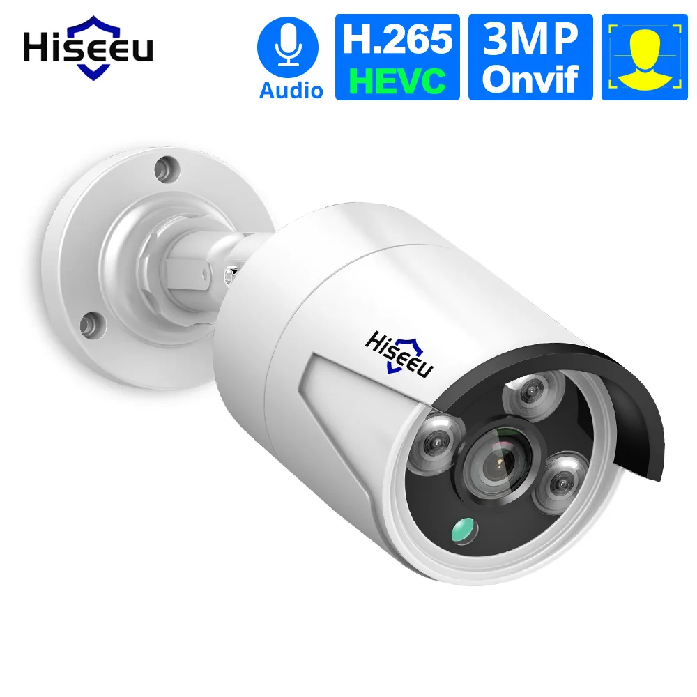 

3MP Surveillance camera POE Security wifi Camera with Audio Night Vision Motion Detection Remote Access IP66 Waterproof