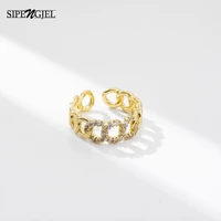 fashion link chain open rings for women adjustable circle finger vintage rings wedding party jewelry 2022
