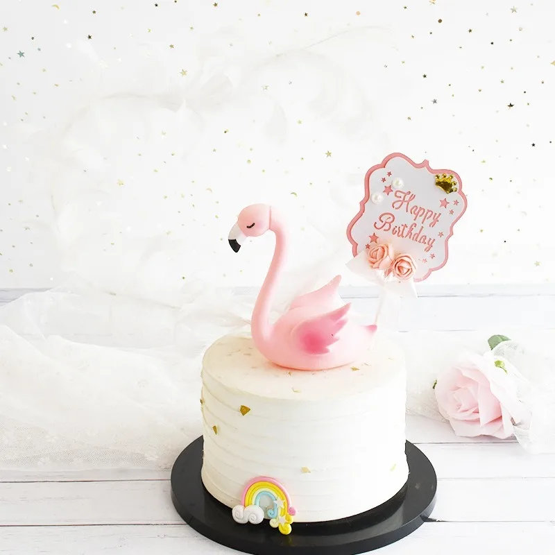 

1pc Creative Gold Pink Crown Happy Birthday Cake Topper PE Rose Pearl Cake Decoration for Girl Baby Shower Sweet 21 Cake Topper