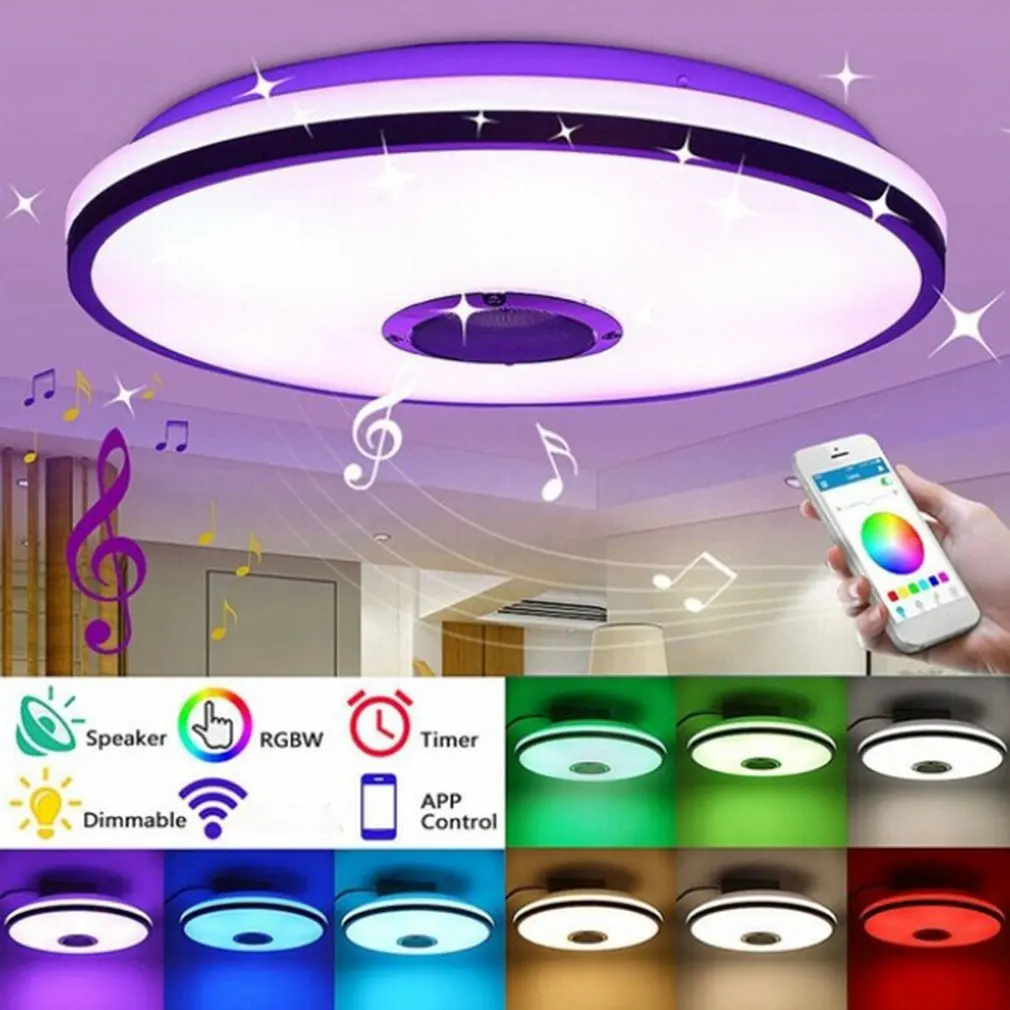 

Smart Bluetooth Music Ceiling Lamp Colorful Color Changing Cross-border Foreign Trade Lamp Bedroom Lamp Decor Night Light