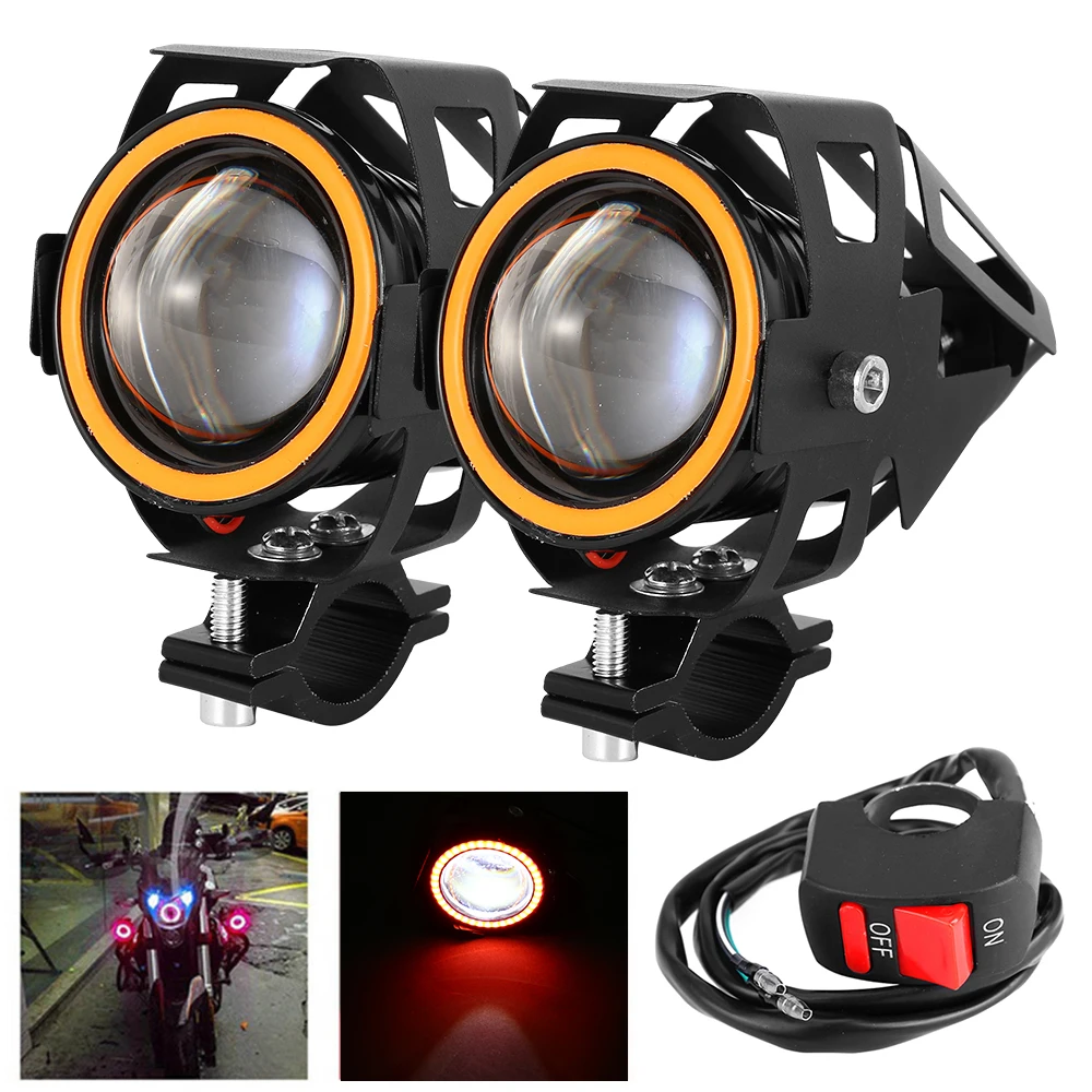 2 шт. 30 Вт U7 фары для мотоцикла ангельские глазки точечные светильник с DRL