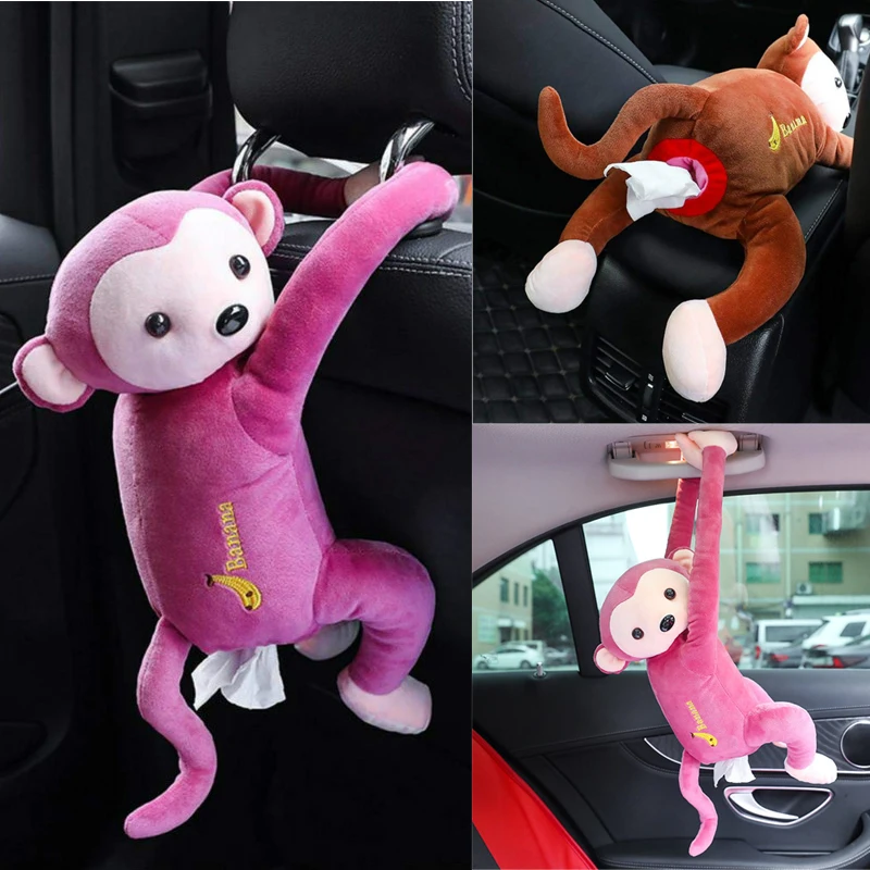 1 шт. плюшевый лоток для салфеток с обезьяной из мультфильма чехол дома офиса