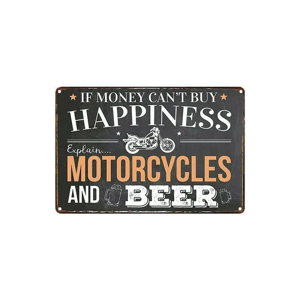 

Metal Tin Sign Motorcycles and Beer for Bar Pub Home Vintage Retro Poster