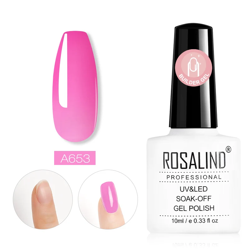 RDA653 ROSALIND красочный строительный Гель-лак для ногтей прозрачный гель-лаки для ногтей для дизайна ногтей предназначен для замачивания Полупостоянный УФ-гель лампа - Цвет: RDA653