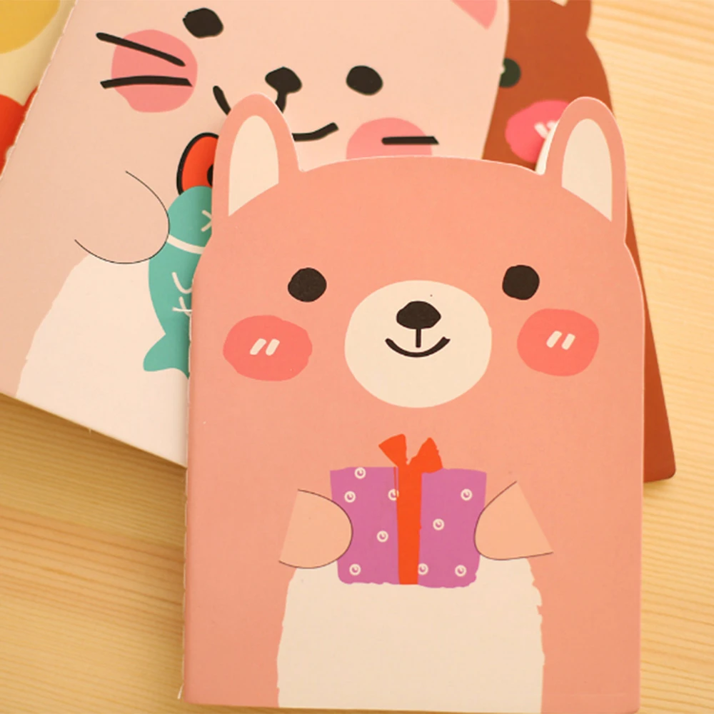 1PC Fashion Mini Cute Animal Cartoon Journal Diary Notebook Vintage Bear Notepad Book Kids School Office Supplies | Канцтовары для