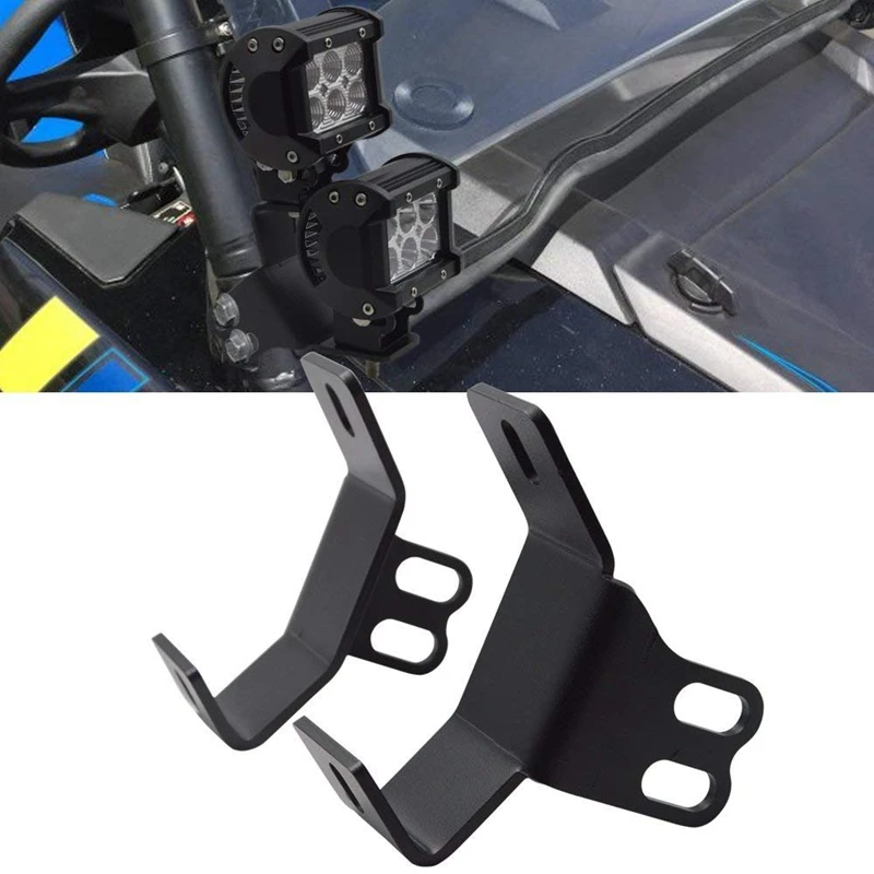 2Pcs Below Side Pillar Roll Bar LED Work Light Windshield Mounting Brackets Fits 2014-2019 Polaris RZR XP 1000 900 Models | Автомобили и