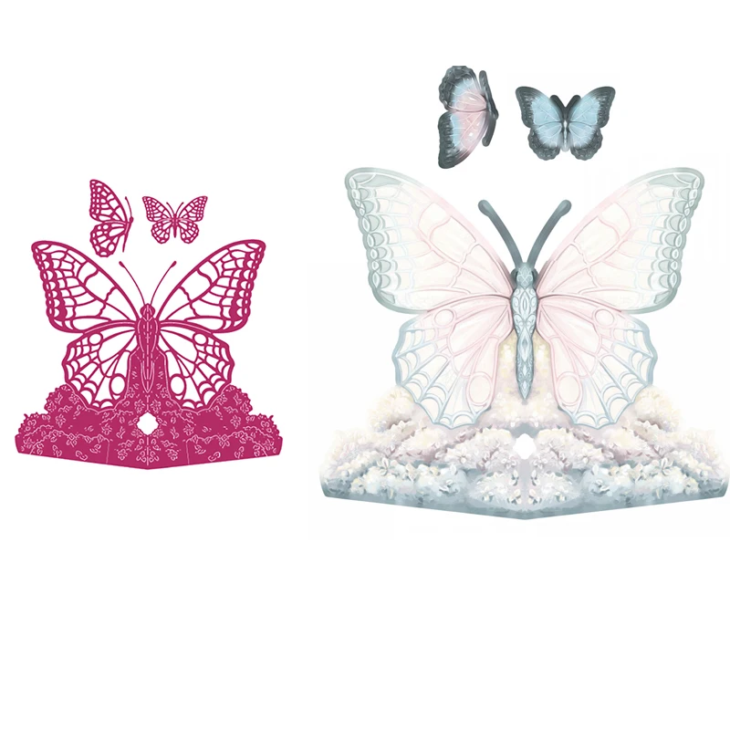 

2021 New Arrivals Butterfly 3d Card Shape Cutting Dies For Scrapbooking Album Paper Cards Die Decorative Crafts Embossing Folder