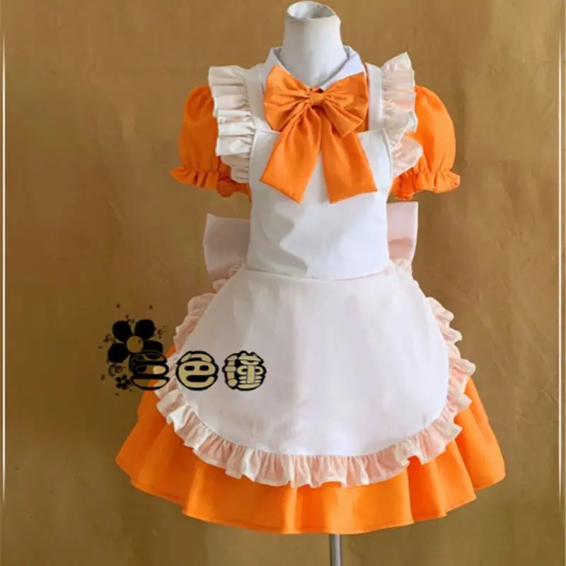 Online Neue Meerjungfrau Melody Pichi Pichi Pitch Seira Cosplay Kostüm Nette Orange Maid Outfit Aktivität Partei Rolle Spielen Kleidung Nach-machen