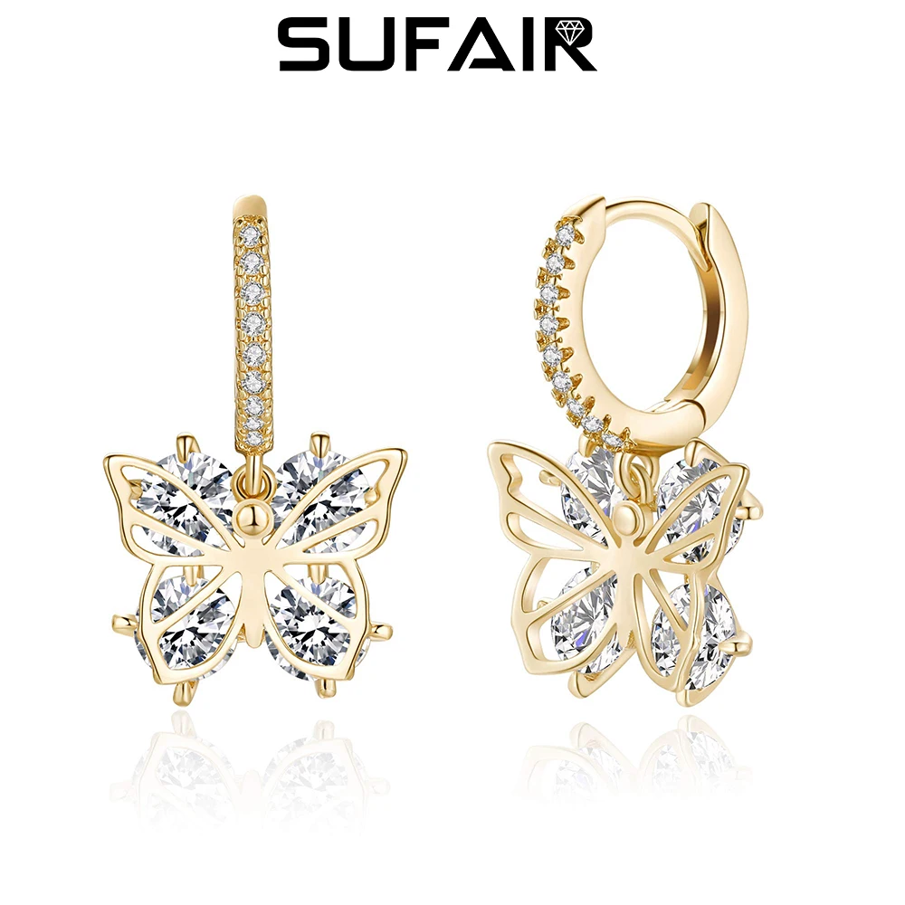 

Sufair 925 Sterling Silver Cz Butterfly Huggie Hoop Earrings For Women 14k Gold Filled Dainty Dangle Butterfly Earrings Jewelry