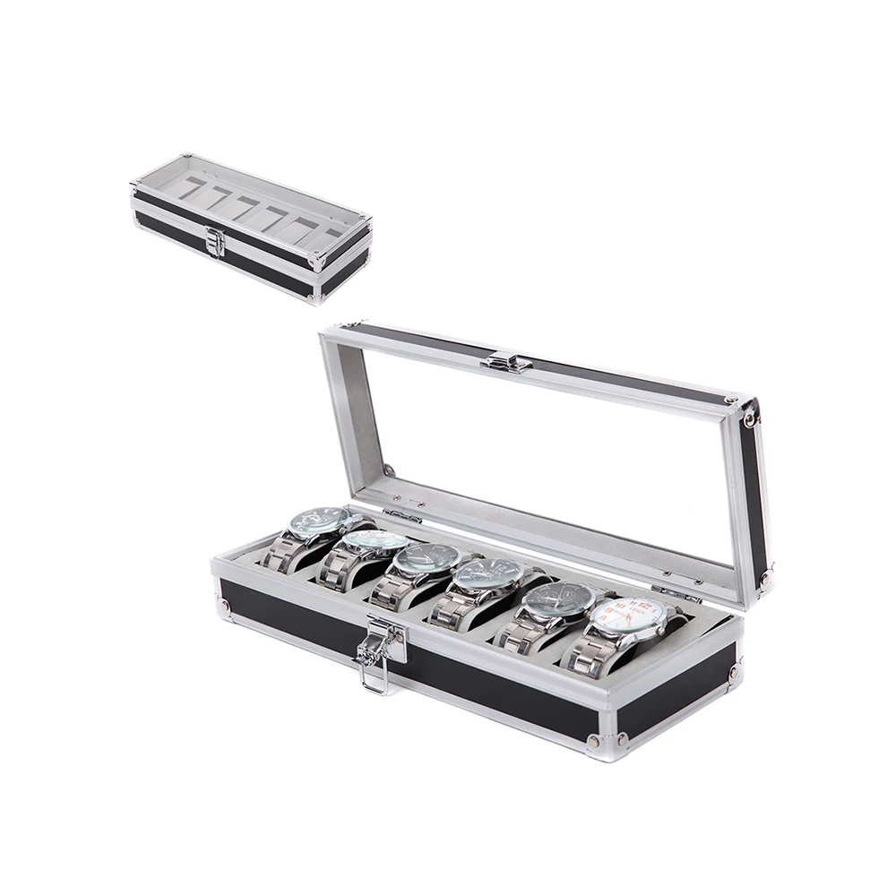 6 решеток роскошная коробка для часов из алюминиевого сплава