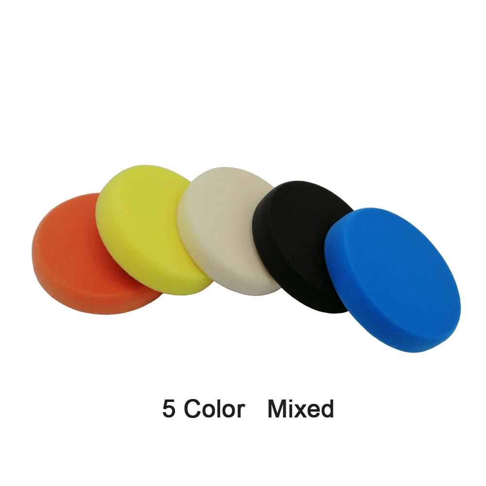 5color mixed Полировочная Губка Pad 6 дюймов Охлаждающие подставки автомобильные аксессуары с 5 дюймов крюк и петля воском губки для полировки - Цвет: 5color mixed