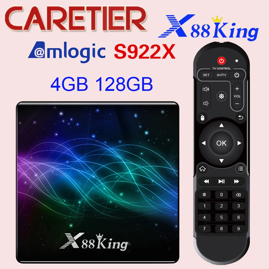 

1PC X88 King 4GB 128GB Amlogic S922X Smart TV Box Android 9.0 Dual Wifi BT5.0 1000M 4K USB3.0 Google PlayStore Netflix Youtube