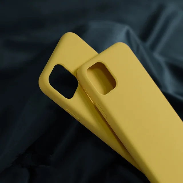 Мягкий гелевый резиновый жидкий силиконовый чехол для телефона для iPhone 11 Pro X XS MAX XR 8 7 Plus 6s 6Plus задняя крышка полный защитный чехол - Цвет: Yellow