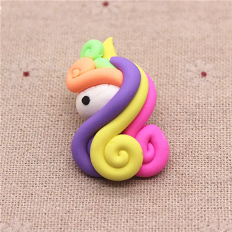 5 шт. Милая разноцветная Полимерная глина ручной работы Единорог миниатюрное