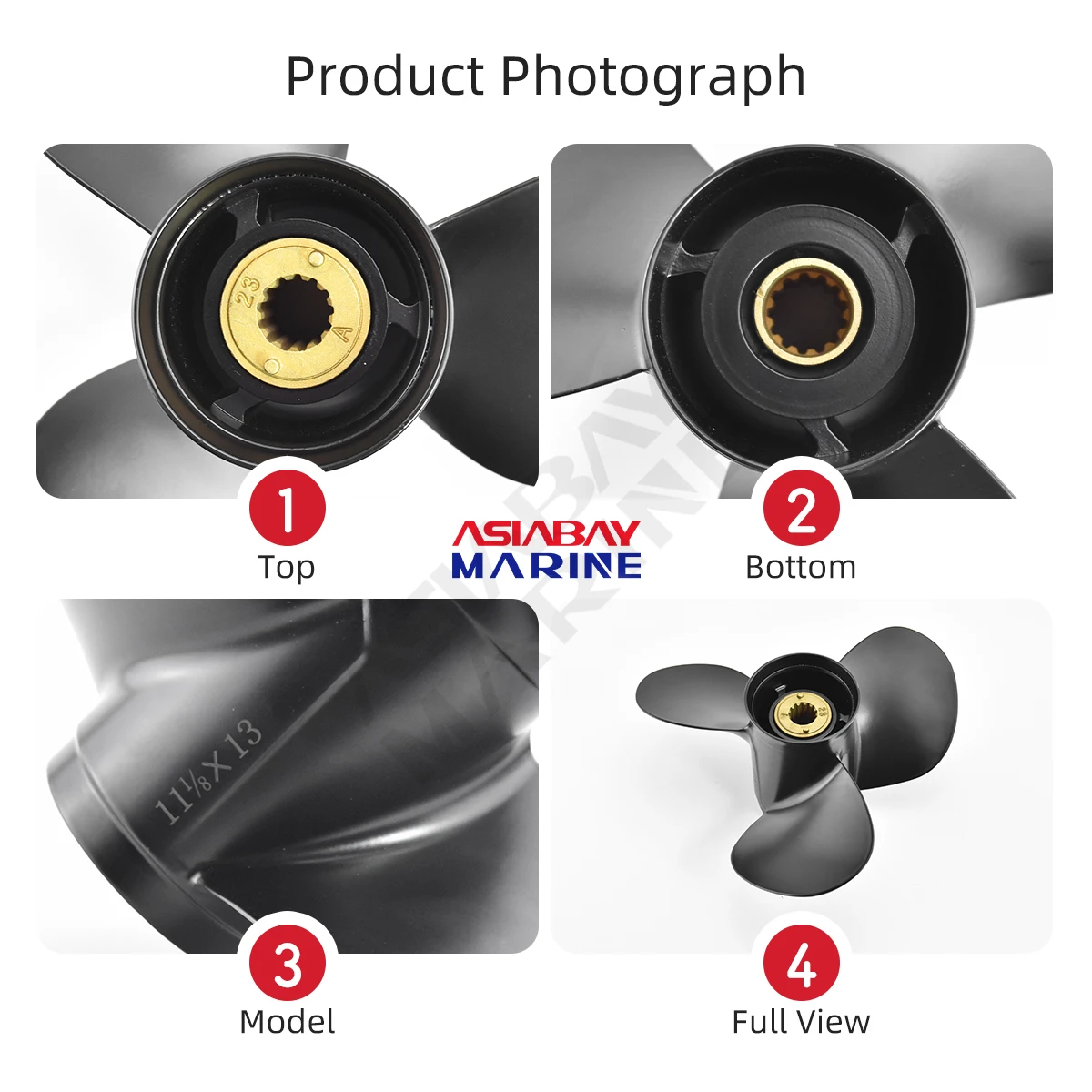 11 1/8x13 для Mercury Marine 25 30 35 40 45 50 55 60 70 лодочный винт 1/8*13 Лодочный Мотор Пропеллер 3