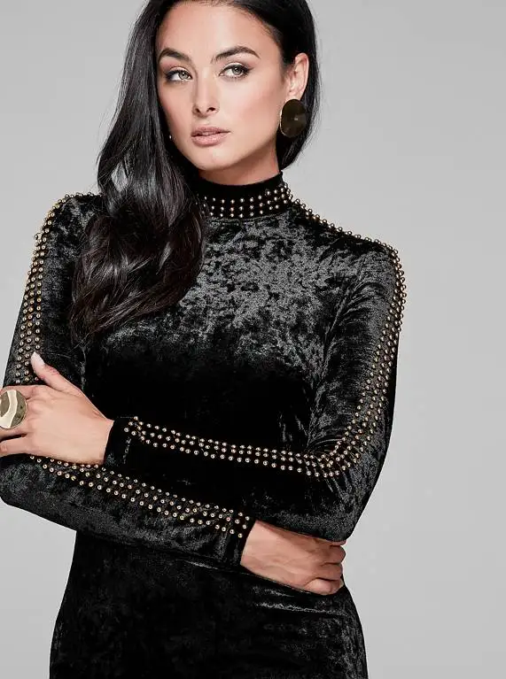 Halinfer 2018 осеннее Сексуальное Женское Платье черное с круглым вырезом