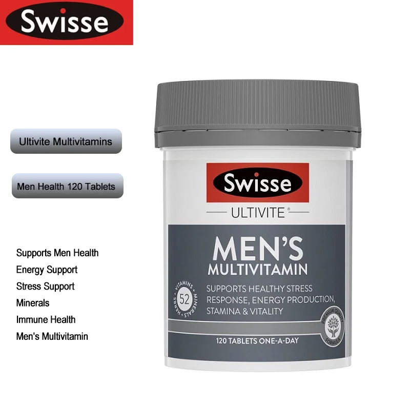 

Australia Swisse Men's Multivitamins 120TABLETS Maintain Activity Energy Levels Mental Alertness Stamina Vitality During Stress