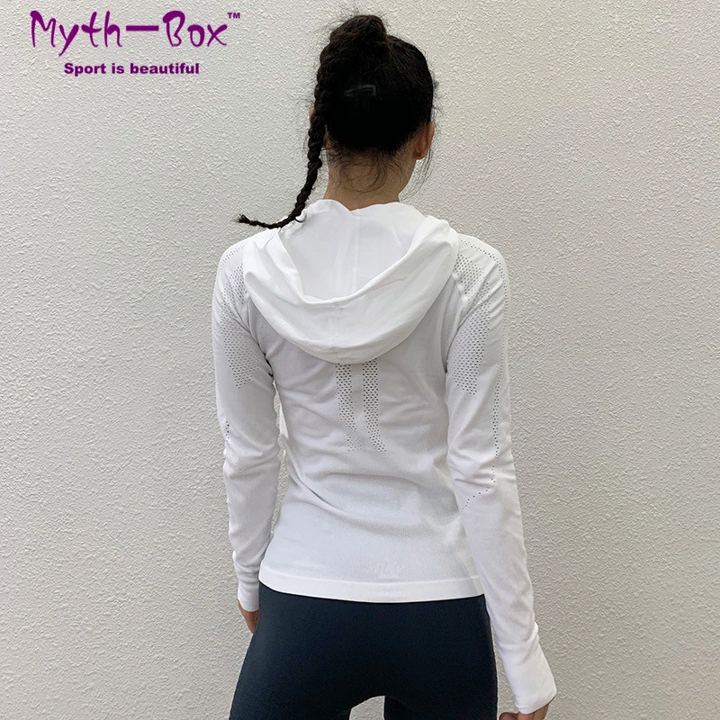Женские футболки для йоги Femme толстовки для бега спортивная фуфайка сетчатая полая Спортивная футболка тренировочная футболка с капюшоном топы Спортивная тренировочная блуза