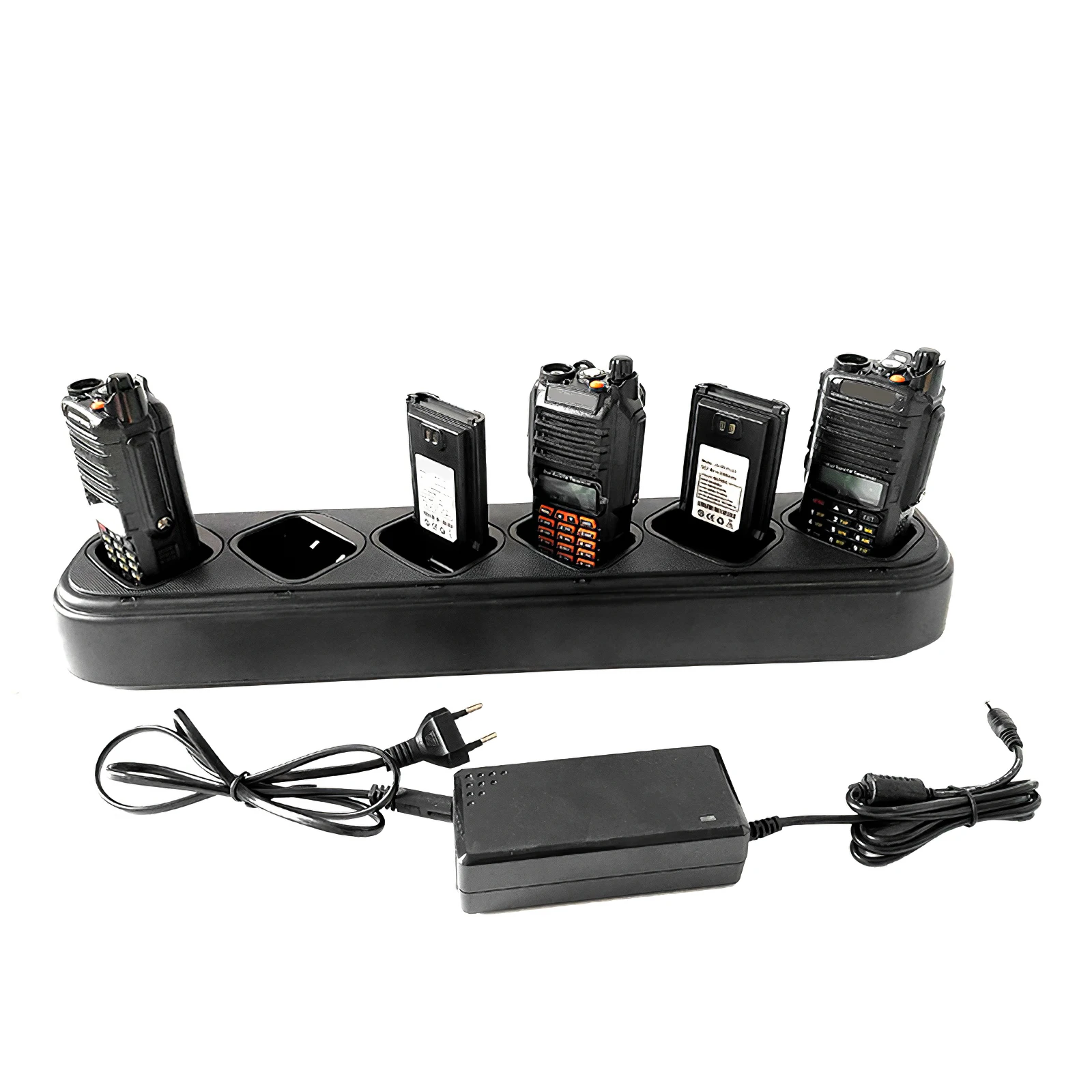 

6-way Gang Charger with EU Plug Bulk Bank Multiple Charger High Performance Walkie Talkie Charger Practical for School Office