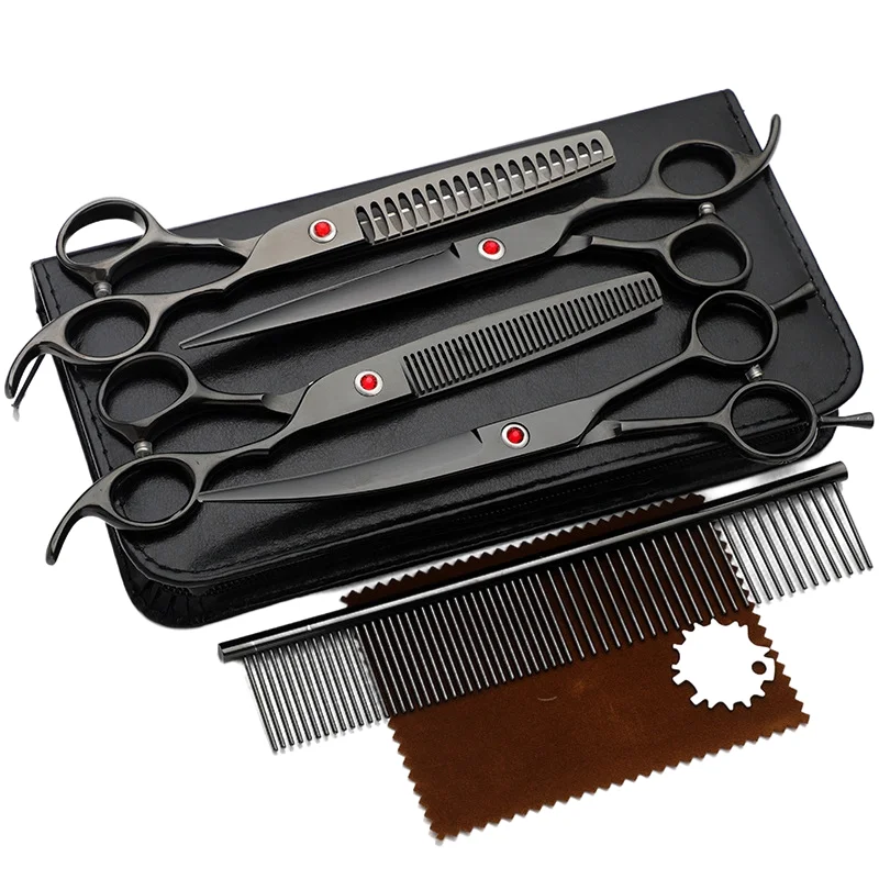 

7 дюймовые профессиональные японские наборы ножниц из нержавеющей стали для ухода за шерстью домашних животных