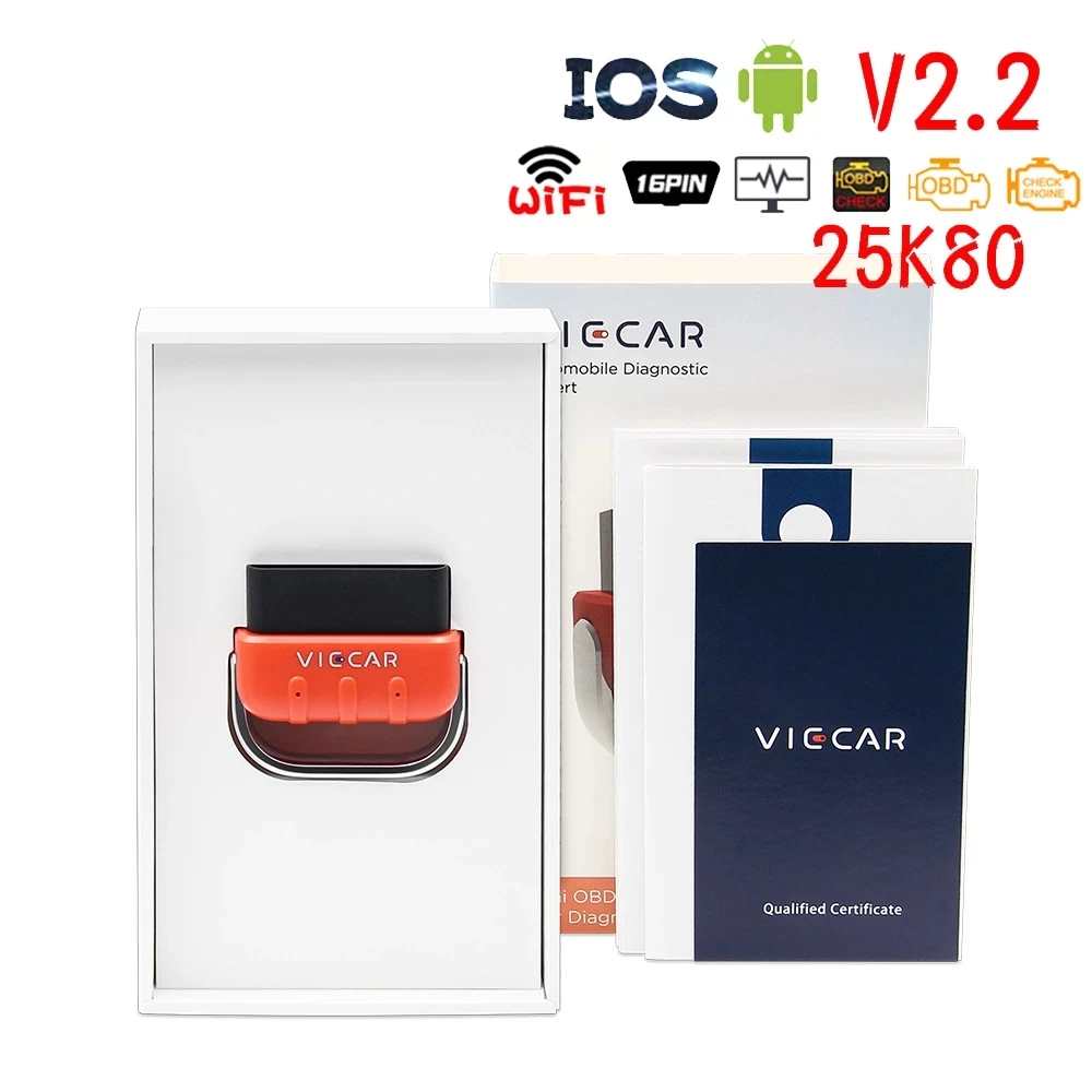 Viecar VP006 For Android/IOS wifi ELM327 V2.2 PIC18F25K80 WIFI OBD2 car diagnostic tool ELM 327 OBD Car Auto Scanner