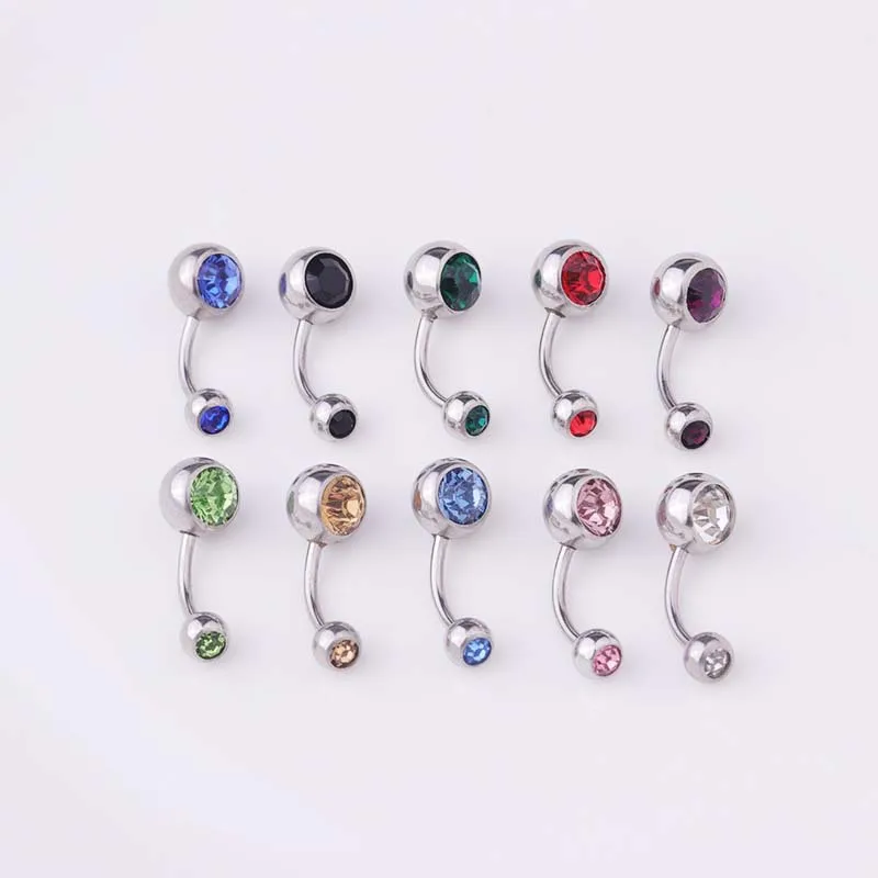 

CZ Crystal Rhinestone Navel Ring Bar Barbell Body Piercing Nombril Ombligo Belly Button Rings Men Women Body Jewelry