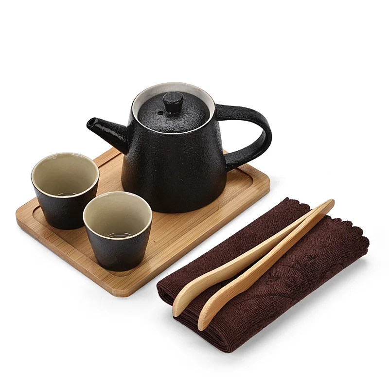 Чайный набор кунг фу чайный удобный для путешествий один горшок две чашки