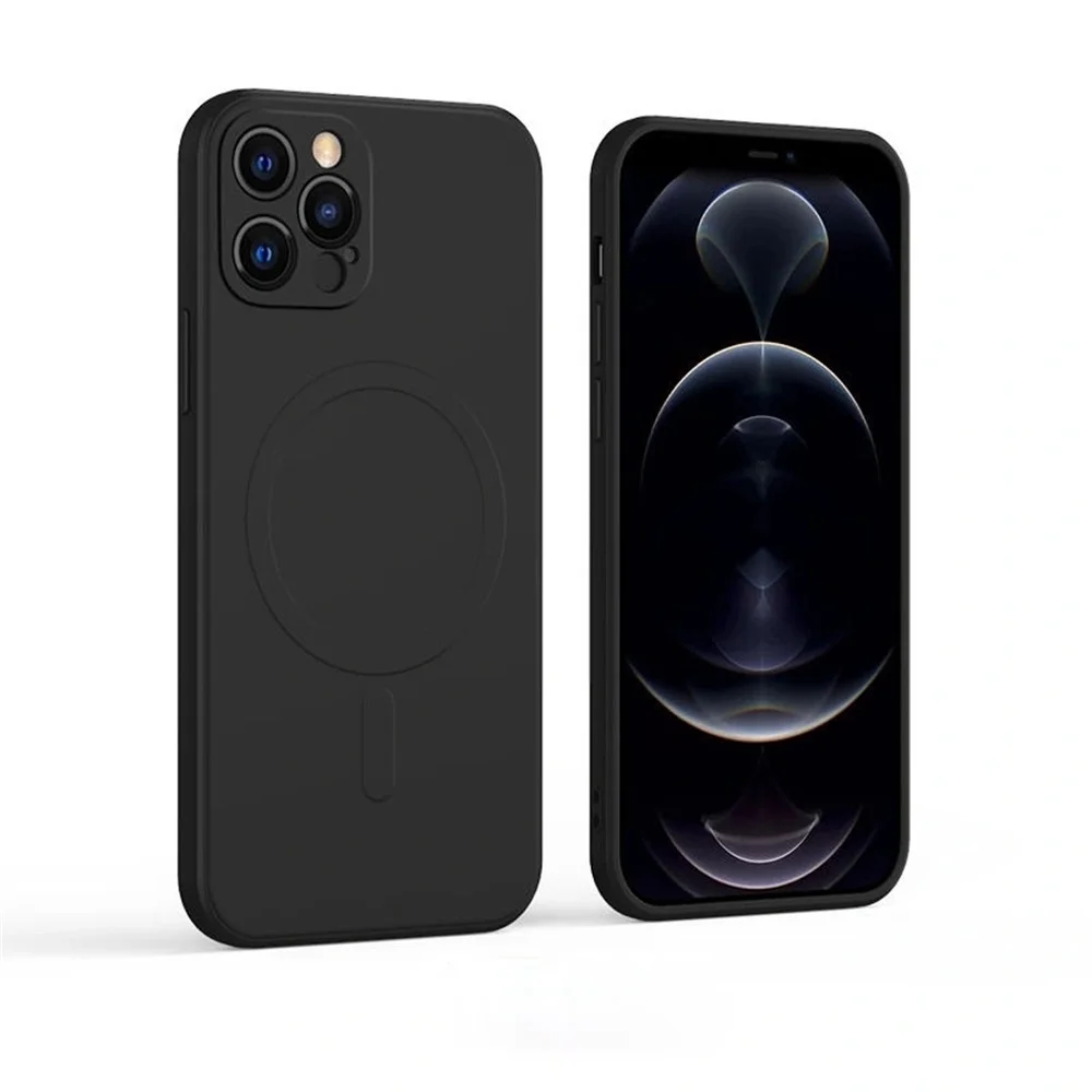 

Liquid Silicone Magnetic Phone Case For iPhone 13 12 Pro Max 12 13 Mini Wireless Charger Magsafing Magnet Back Cover