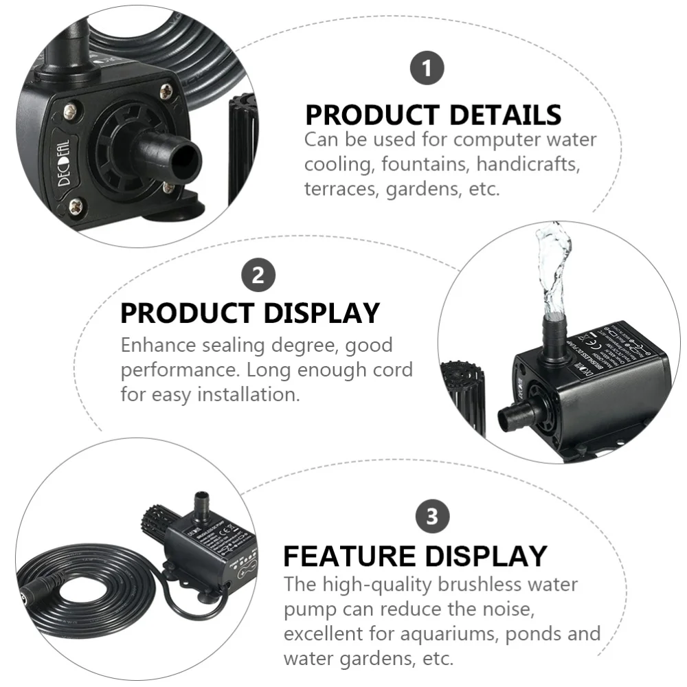 

12V Miniature DC Brushless Water Pump Water Circulating Pump Fountain Water Pump