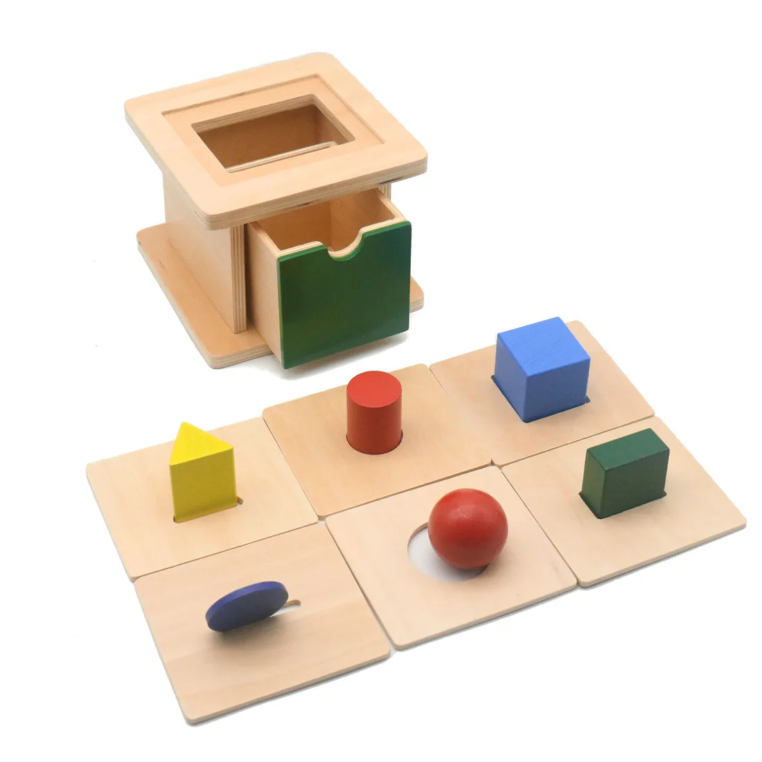 Caja de Juguetes Con tapas intercambiables Montessori Sesory, Juguetes educativos de madera 6 en 1, caja a juego, B2064H-0