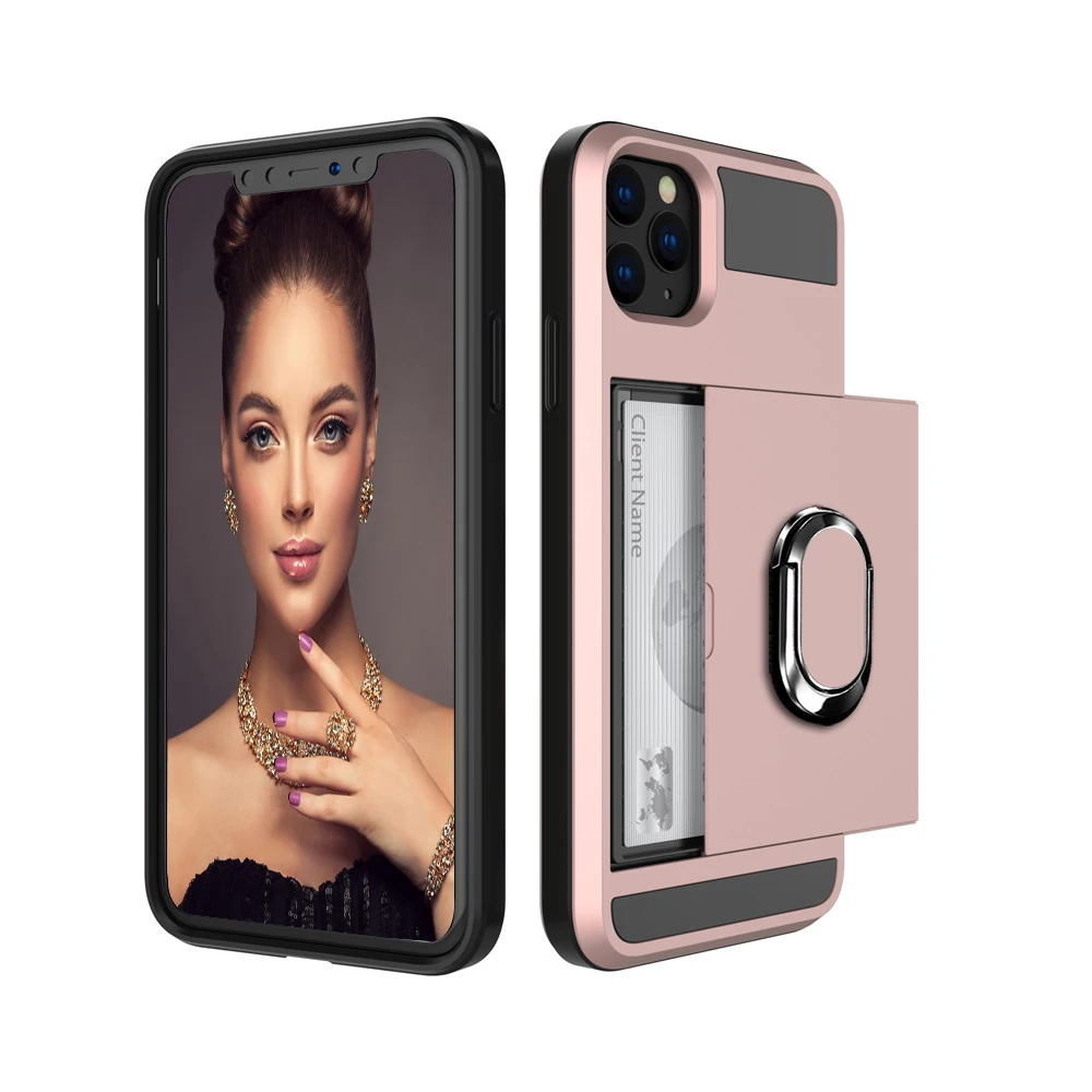 Красивая слайд карты телефон случае для iPhone 12 11 X XR XS Max Pro противоударный чехол с