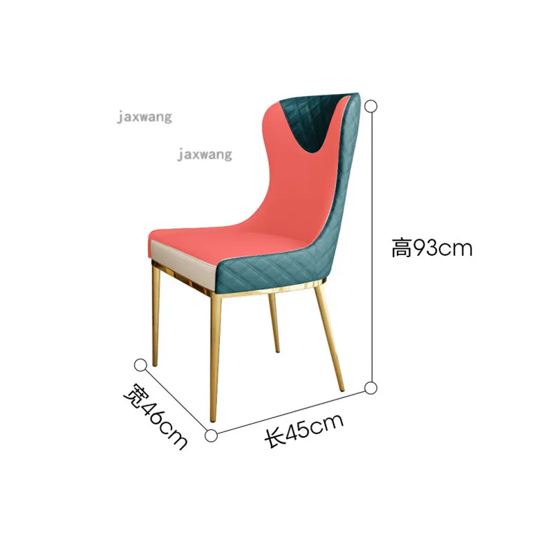 Итальянский светильник роскошные кожаные обеденные стулья из нержавеющей стали