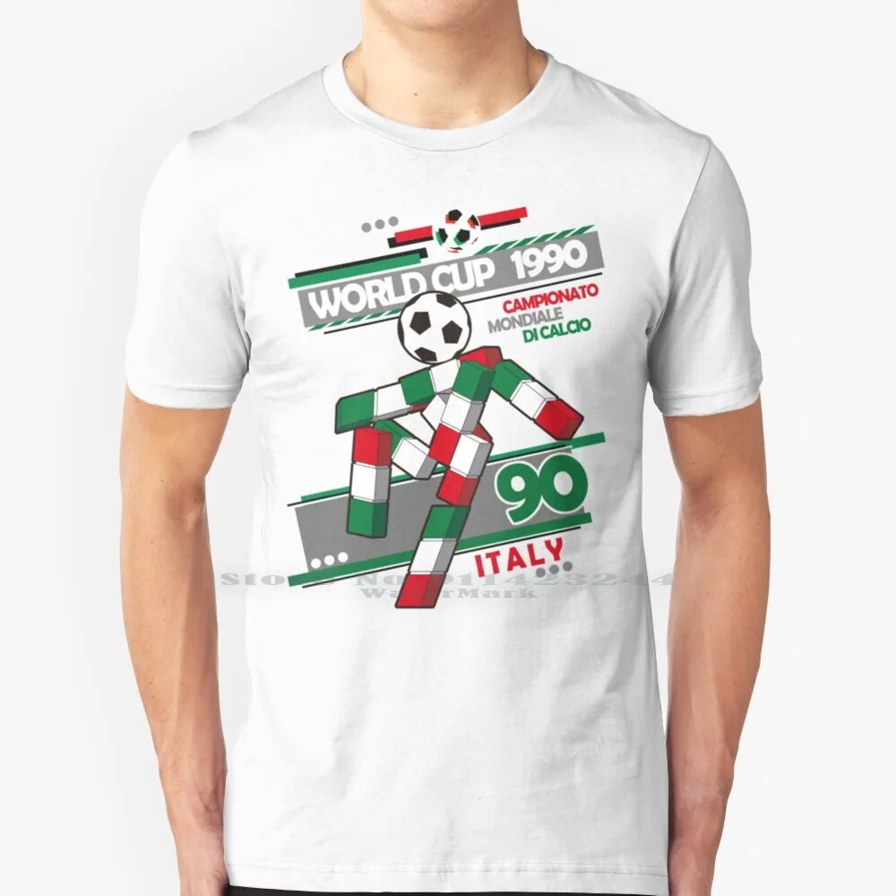 Ciao Италия 90 T рубашка 100% натуральный хлопок 1990 Campionato Mondiale ди Calcio Футбол