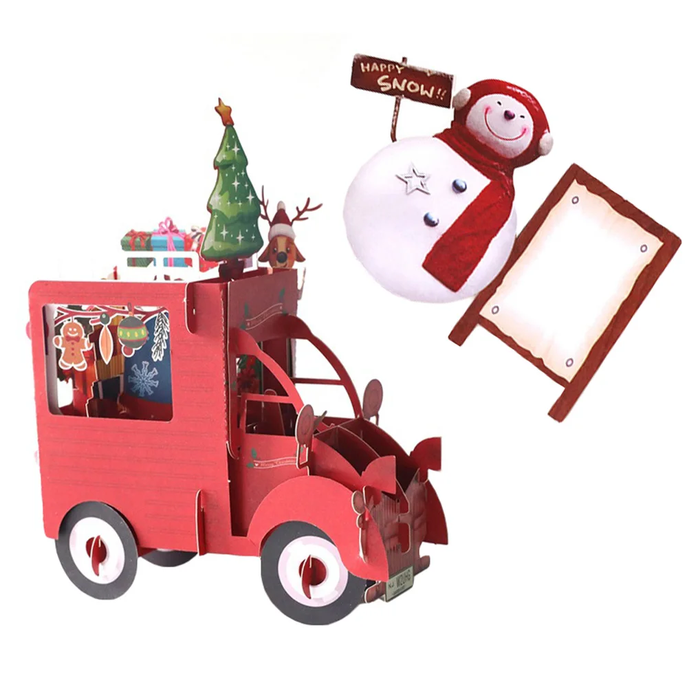 1 шт. Рождественская открытка 3D выдолбленная поплавковая карта креативная