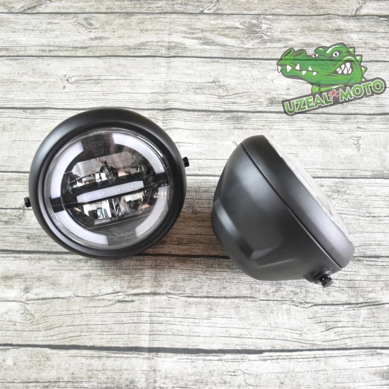 

SR retro motorcycle modified universal 7 inch LED headlights metal round headlamp Driving light High beam, low beam