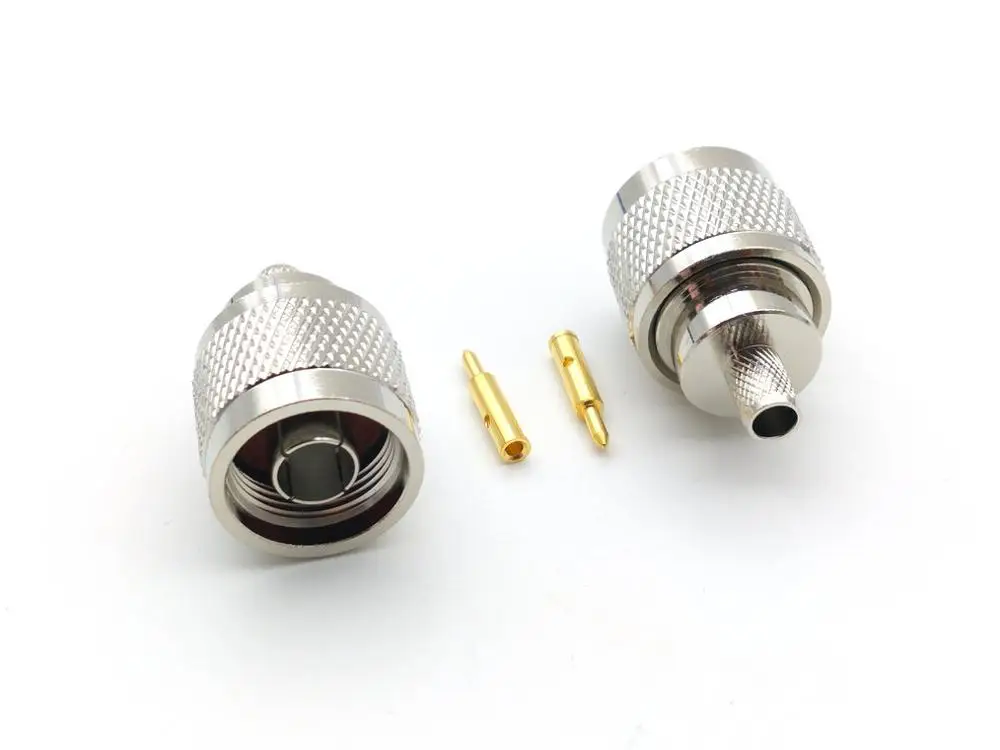 20 шт. медный N Штекер обжимной адаптер разъем для кабеля LMR240 RG8X передачи данных в