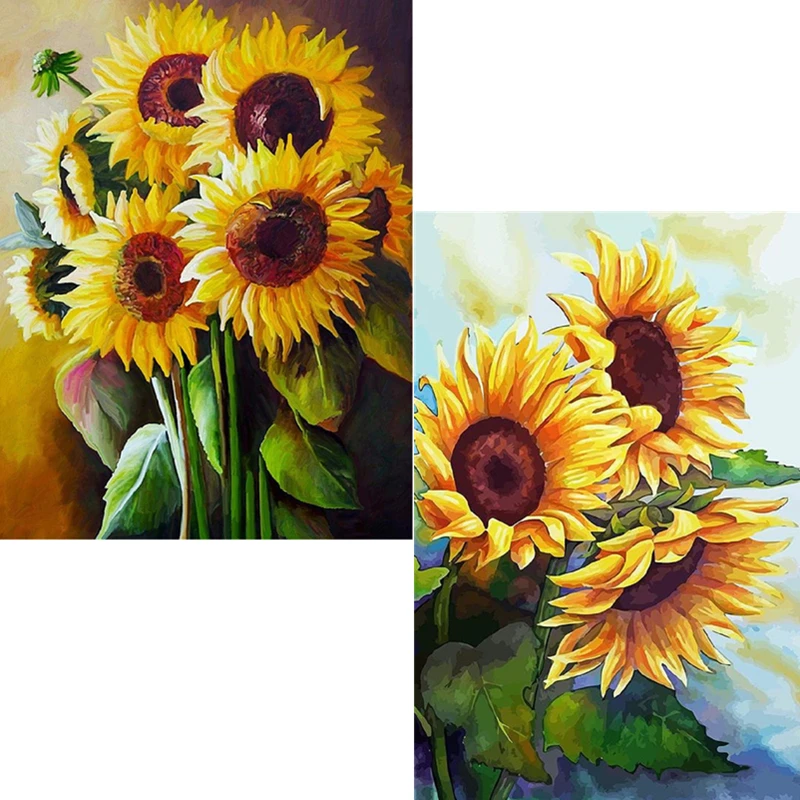 Алмазная 5D картина сделай сам вышивка с бриллиантами крестиком подсолнуха для
