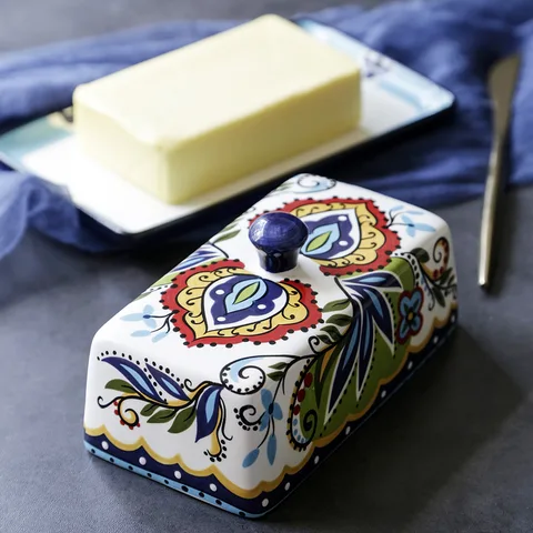 Креативная керамическая коробка для масла в европейском и американском стиле, европейская посуда с крышкой, тарелка для масла, десертная тарелка, тарелка для масла, коробка для сыра