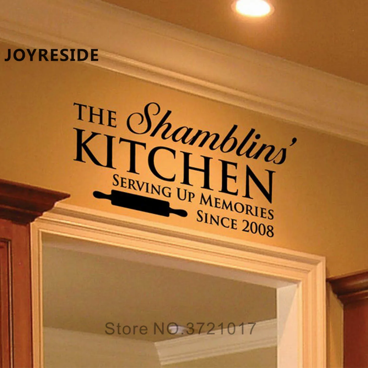 Настенная Наклейка для кухонной двери с именем под заказ искусство домашнего