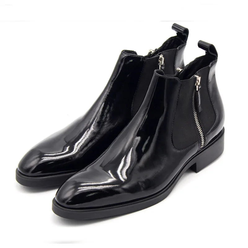 Качественные кожаные ботинки челси ручной работы на молнии мужские классические