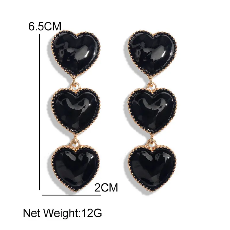 JJFOUCS многоцветный сердце Висячие серьги для женщин геометрические металлические