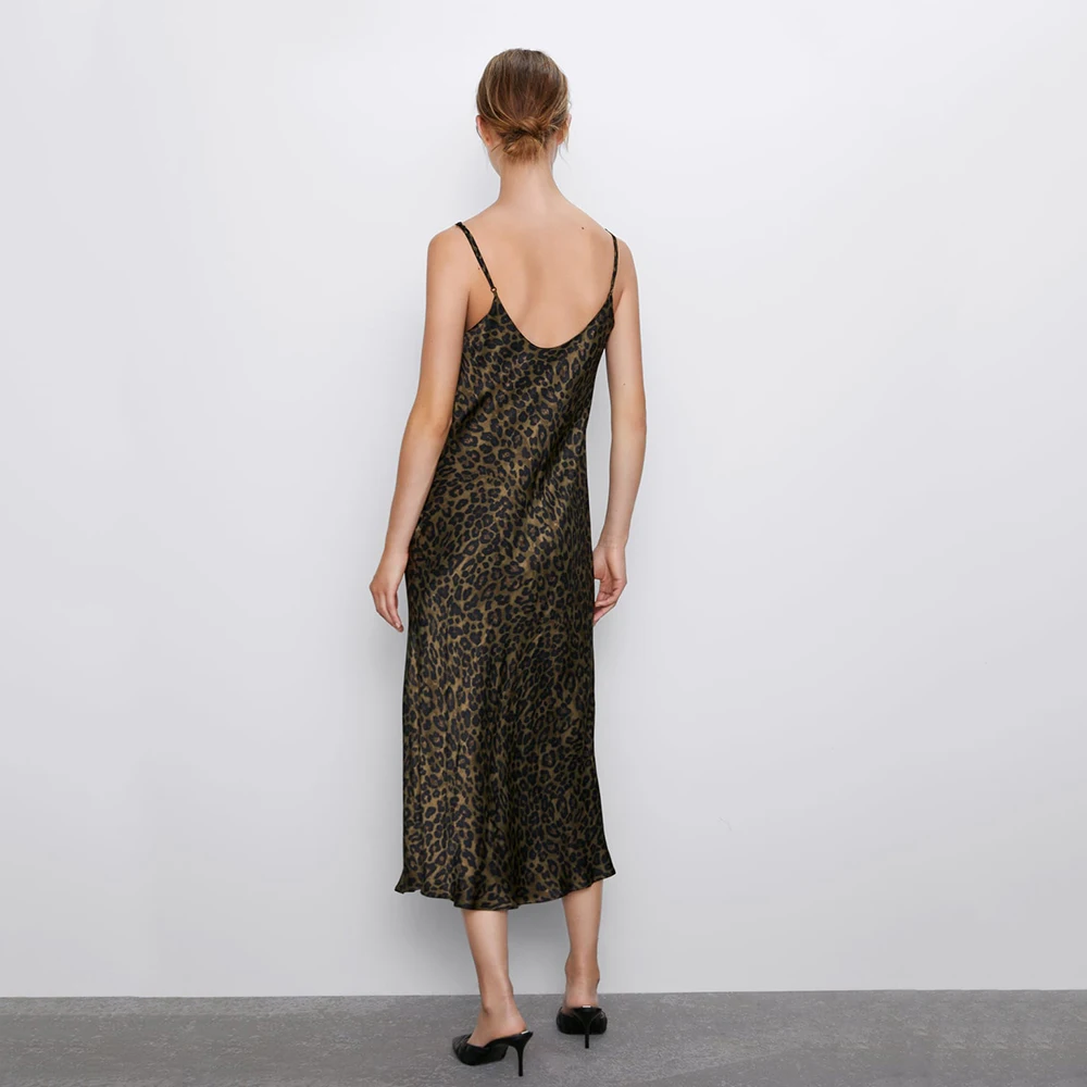 Женское вечернее платье на бретельках ZA Привлекательное с блестками и разрезом