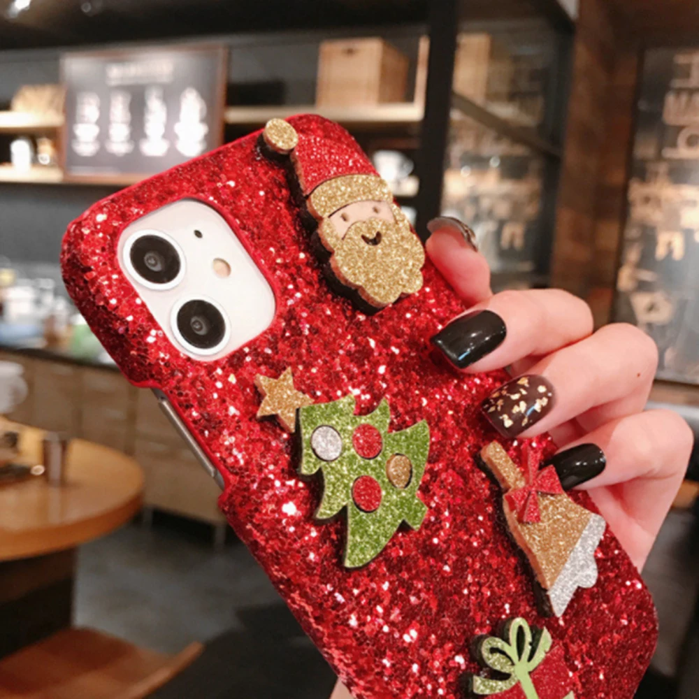 

Luxury Shinning Glitter Cases For iPhone 11 Pro Max 6 6s 7 8 Plus X XR XS Max 12 Pro Max SE 2020 Christmas Quicksand Cover