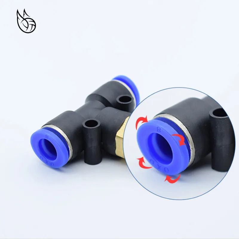 Пневматический соединитель PB Т образный штуцер для шланга 4 мм 6 8 10 12 1/8 дюйма 1/4 M5