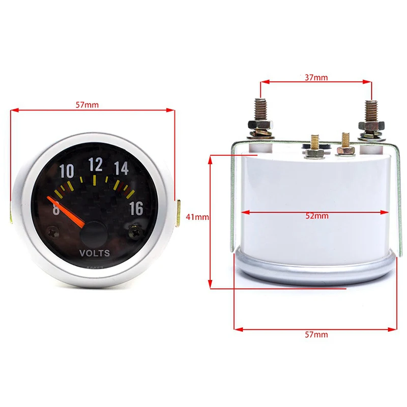 52mm Universal 2 Inch Mechanical Car Voltmeter Voltage Meter Gauge LED 8-16V | Автомобили и мотоциклы