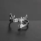 Обручальные кольца Teamer в форме сердца, позолоченные кольца из нержавеющей стали для женщин, Peronalized Name Jewelry, уникальные подарки для пар