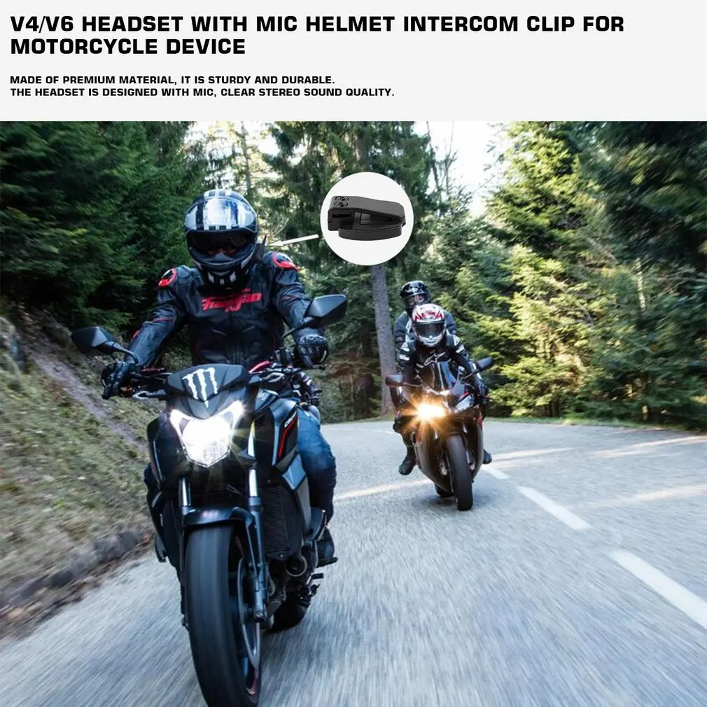 Микрофонный динамик гарнитура V4 V6 шлем зажим мотоциклетный Интерком Bluetooth