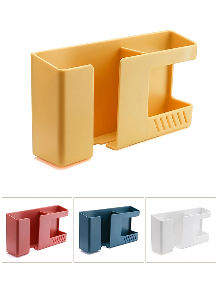 wall mounted organizer remote control holder punch free storage box tv air conditioner remote holder phone stand home office new free global shipping